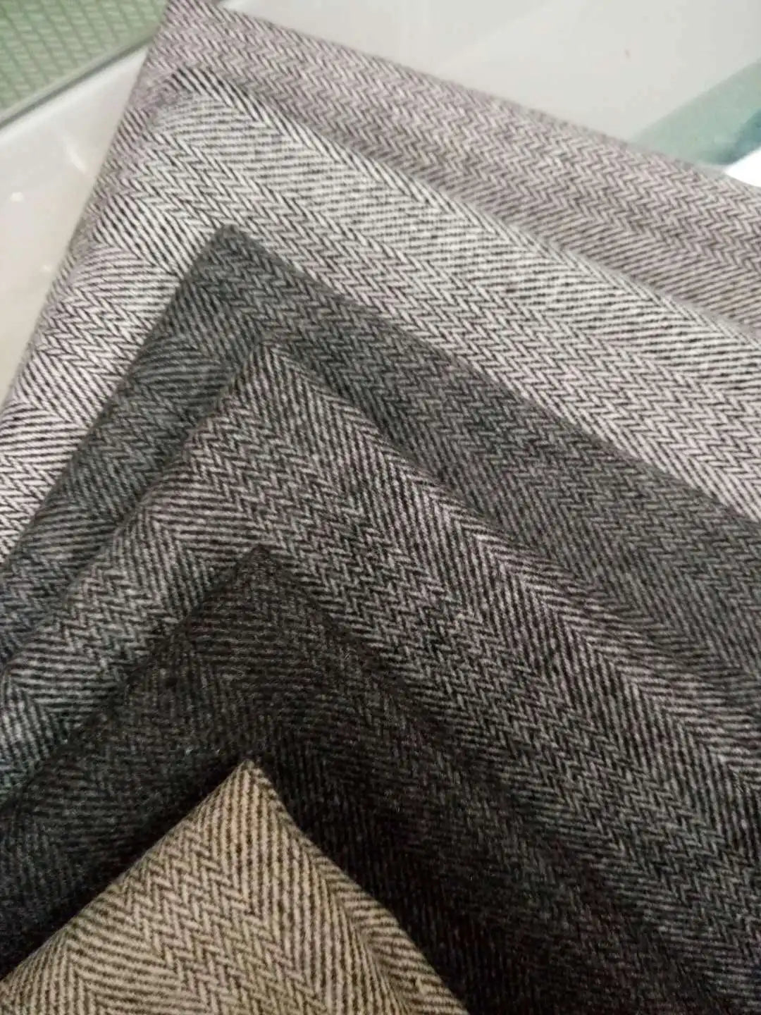 Sobretudo Clássico Herringbone em Tweed