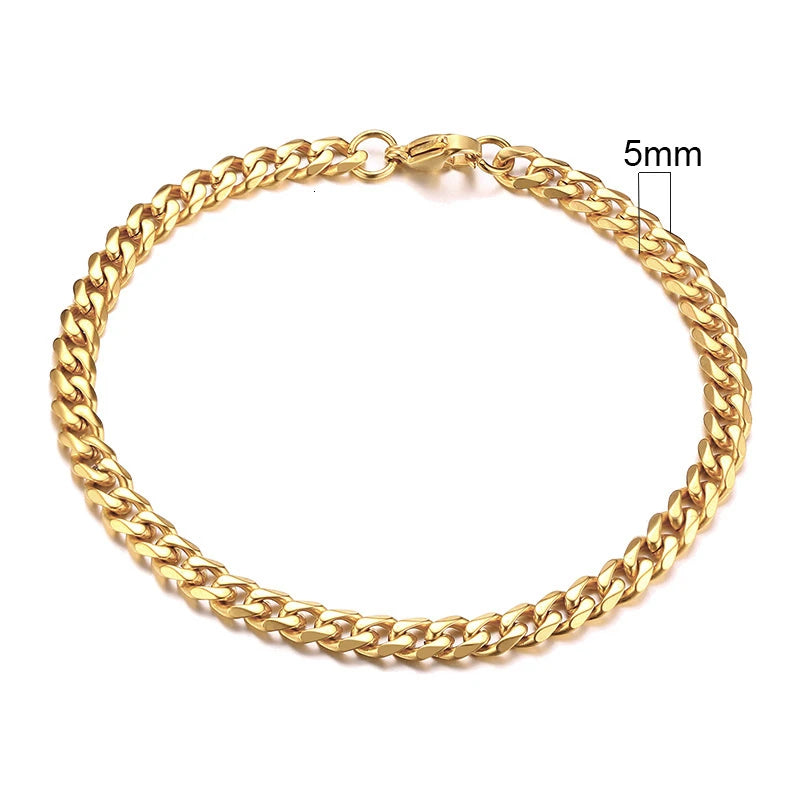 Pulseira Banhada a Ouro 18K - Prata 925 de Lei - Estilo Social Clássico