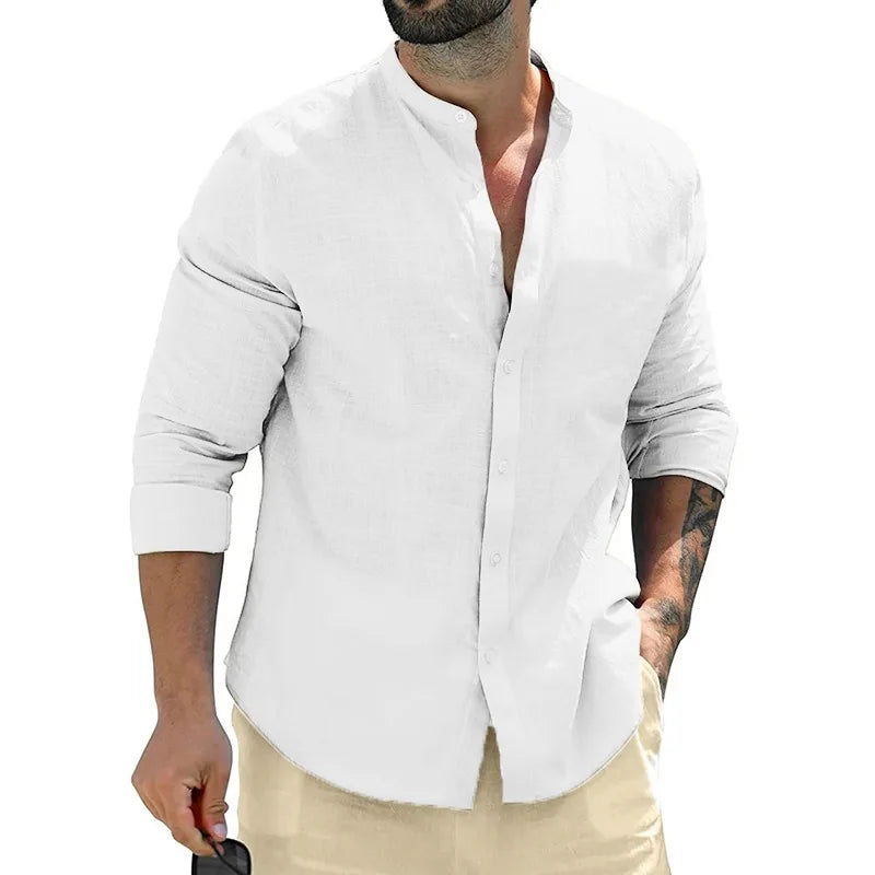 Camisa Social Masculina Respirável Outono