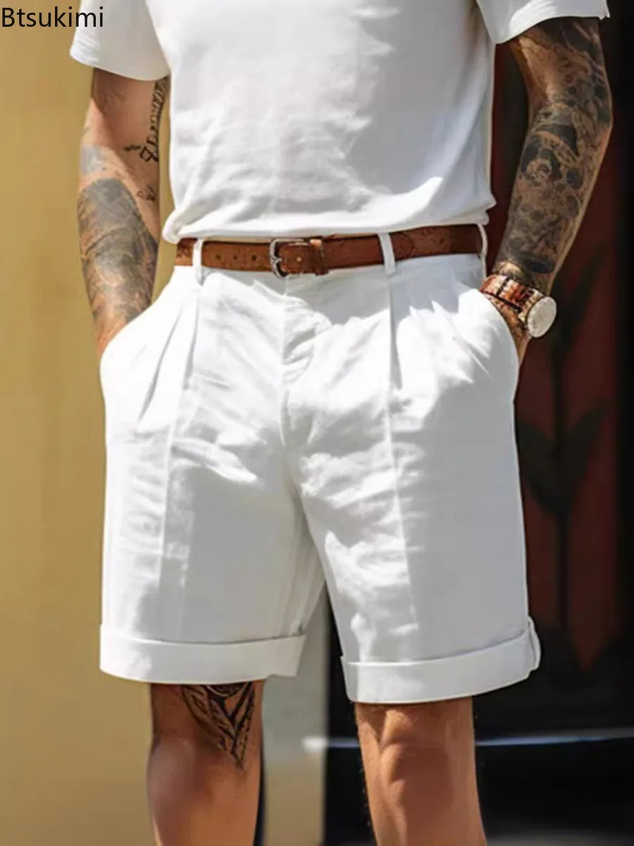 Shorts de Linho Casual - Estilo Fino