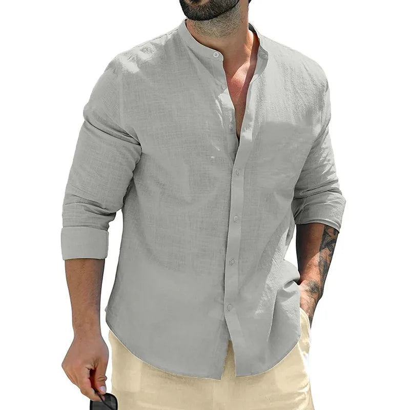 Camisa Social Masculina Respirável Outono