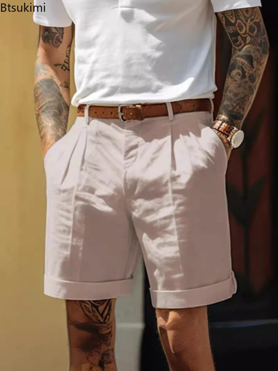 Shorts de Linho Casual - Estilo Fino