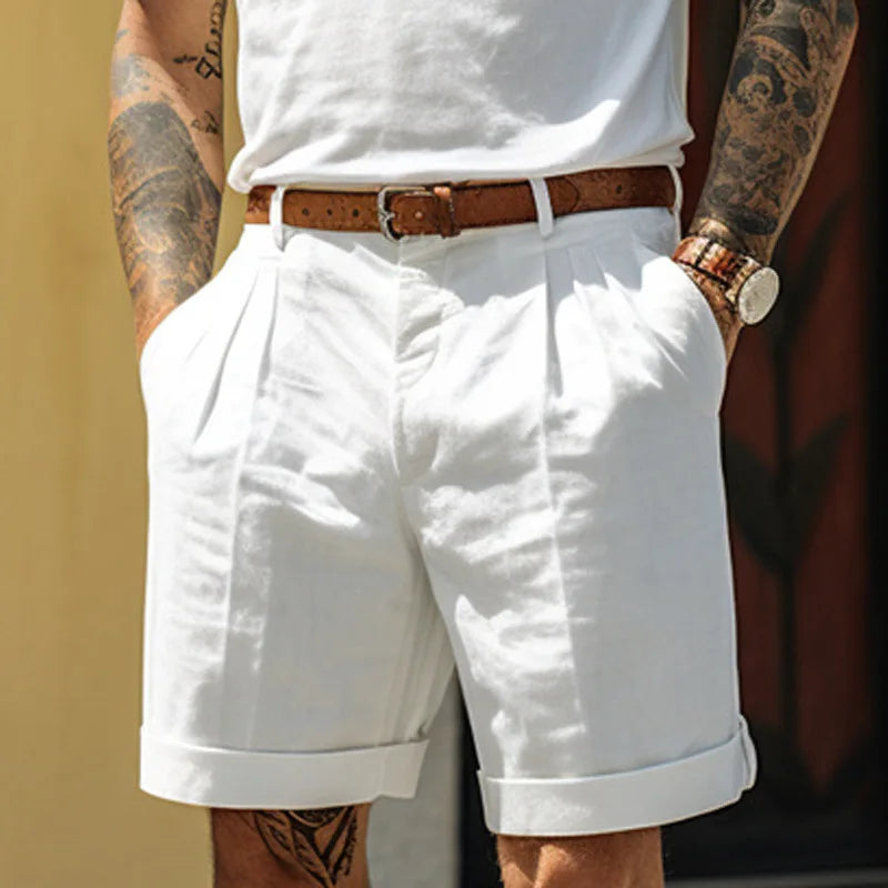 Shorts de Linho Casual - Estilo Fino