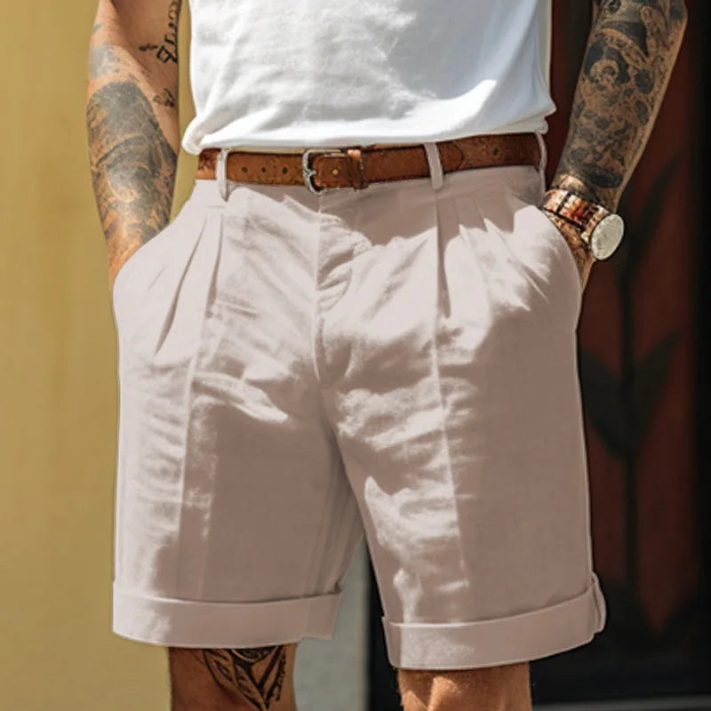 Shorts de Linho Casual - Estilo Fino