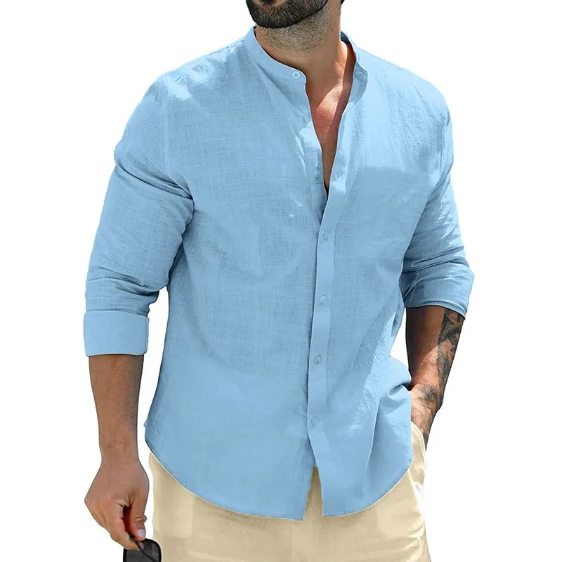 Camisa Social Masculina Respirável Outono