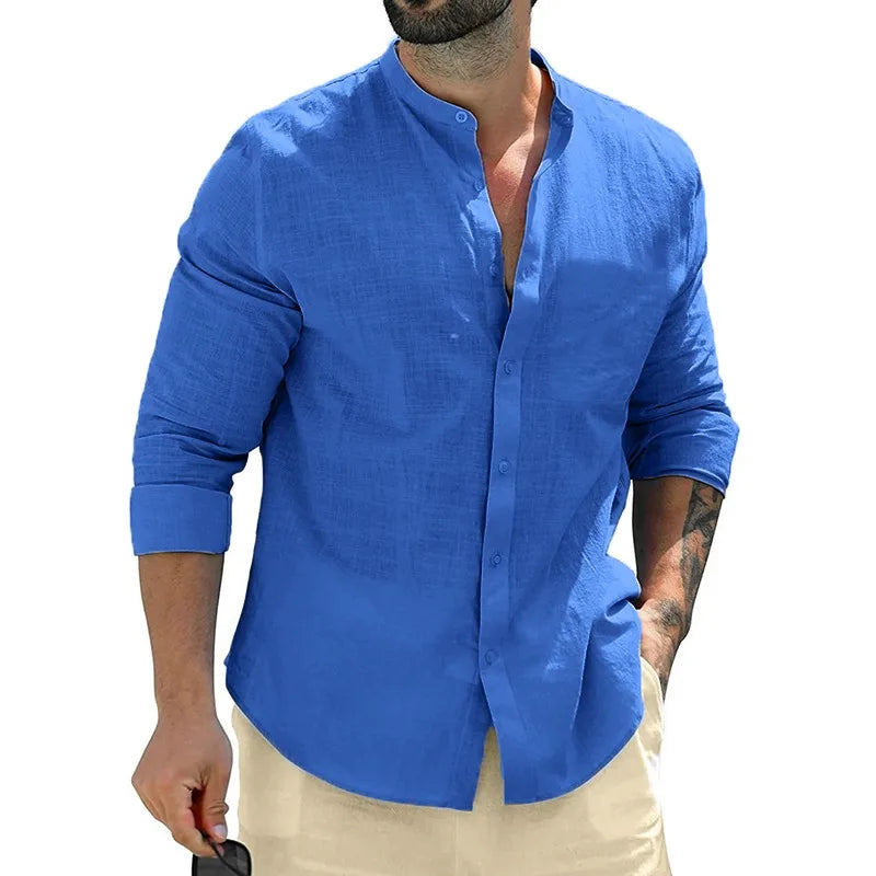 Camisa Social Masculina Respirável Outono