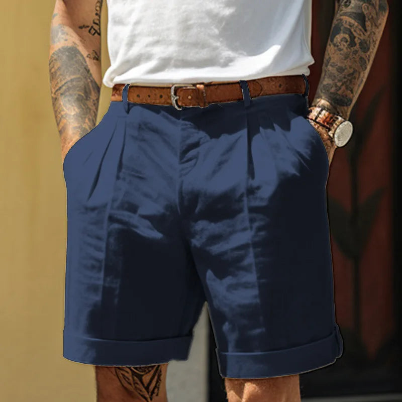 Shorts de Linho Casual - Estilo Fino